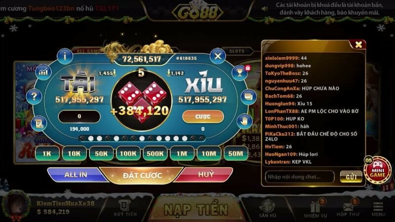 App chơi tài xỉu Go88