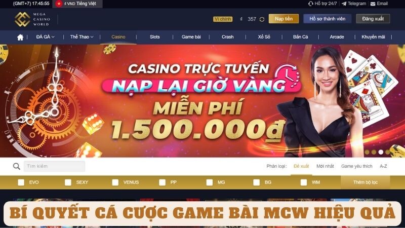 Bí quyết cá cược game bài mcw hiệu quả